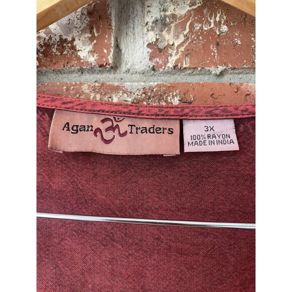 Agan Traders Red Velvet Embroidered Flutter Sleeve 3X Top Fairycore Whimsigoth - Picture 4 of 5